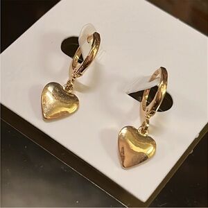 Puffy Heart Hoop Earrings